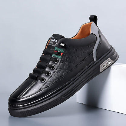 Genuine Leather Sneakers with Cushioned Sole | Breathable Comfort for All-Day Wear