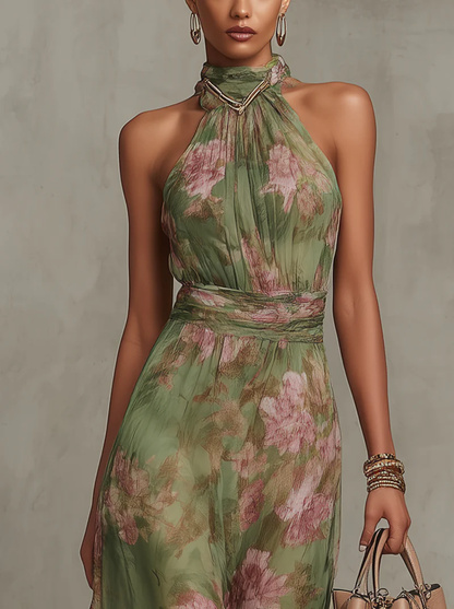 Haven | Summer Dresses for Women with Elegant Halter Neckline | Lightweight Floral Design for Effortless Style