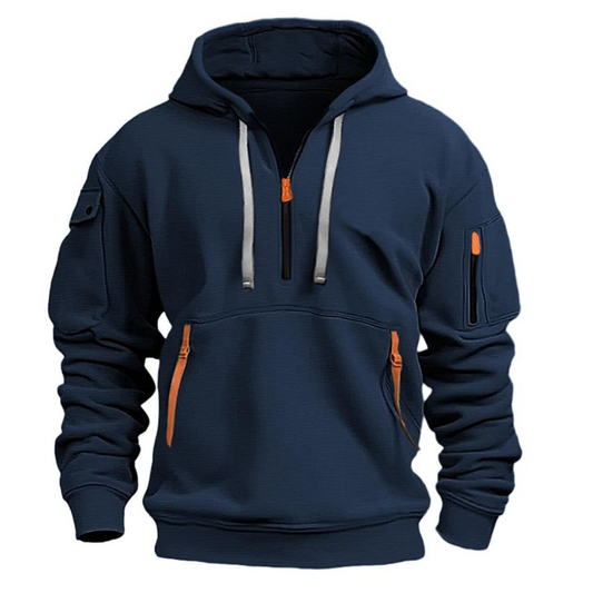 Hugo Collection | Men's Hoodie with Functional Zipper Pockets | Cozy Fabric for Everyday Comfort