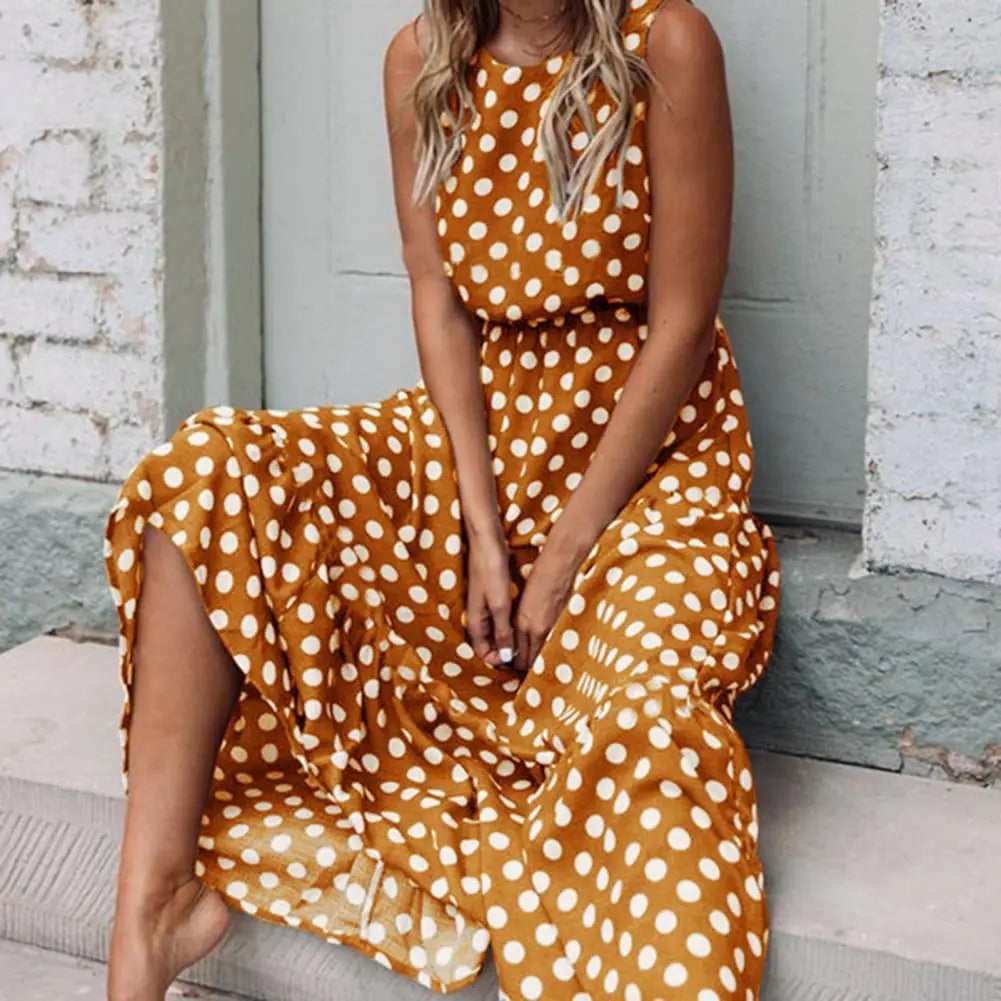 Isabelle Collection | Women's Dress with Polka Dot Print & Sleeveless Design | Effortless Summer Style for Everyday Wear