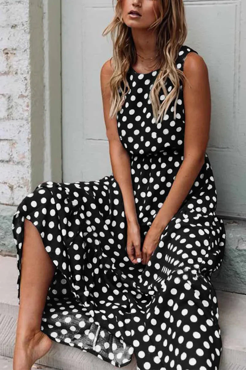 Isabelle Collection | Women's Dress with Polka Dot Print & Sleeveless Design | Effortless Summer Style for Everyday Wear