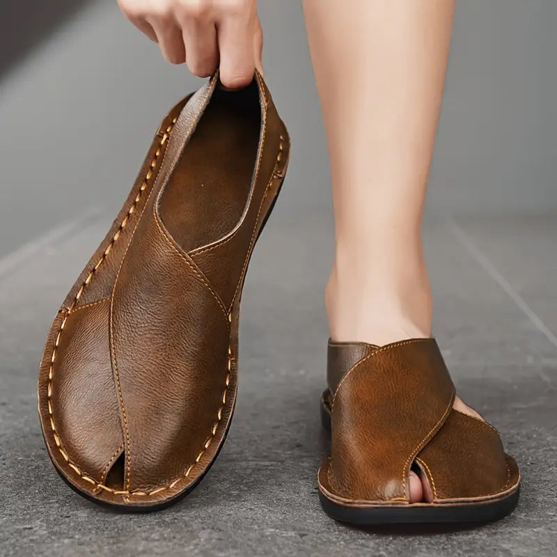 Italian Leather Sandals for Women with Cushioned Sole | Stylish Comfort for Everyday Wear