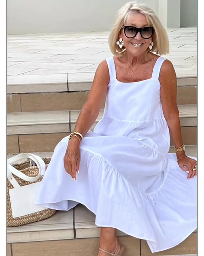 Jenna Collection | Women's Sleeveless Maxi Dress with Tiered Layers | Effortless Summer Style for Any Occasion