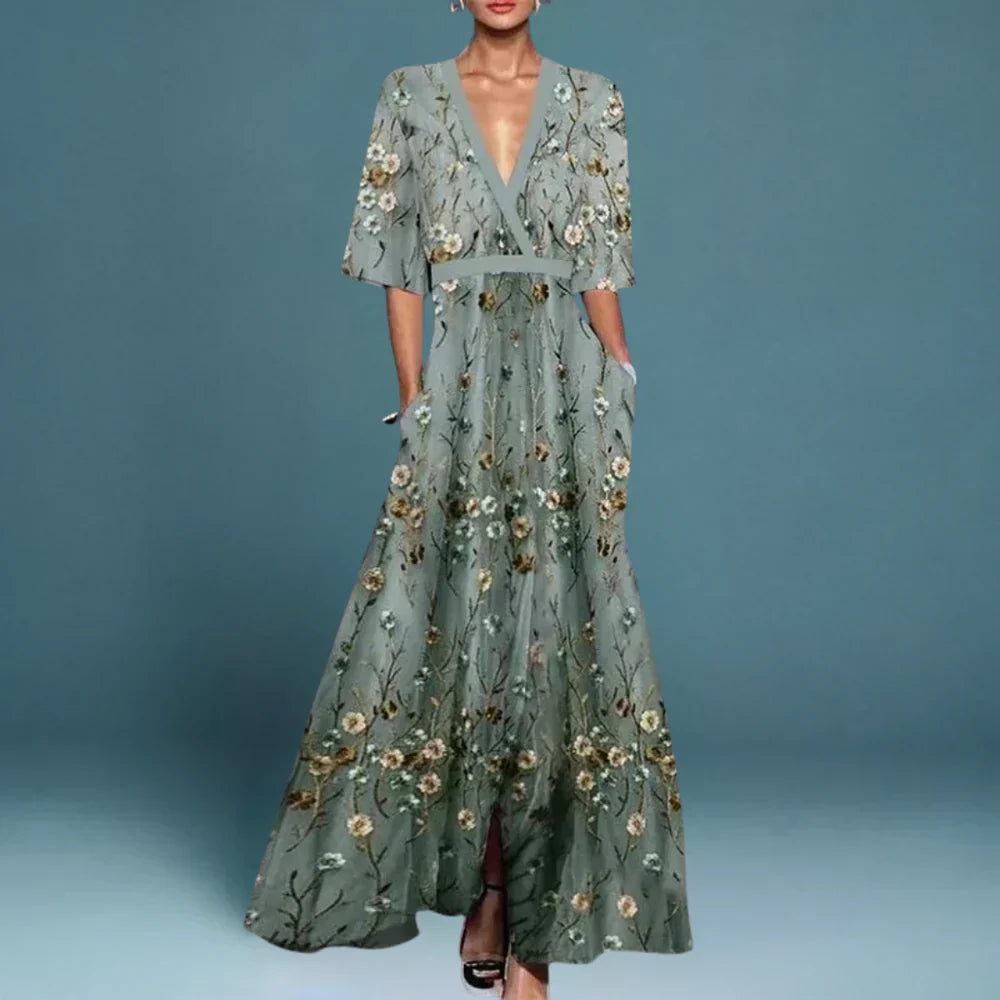 Jill™ | Floral Maxi Dress for Women with Flowing Silhouette | Elegant Long Dress for Timeless Style