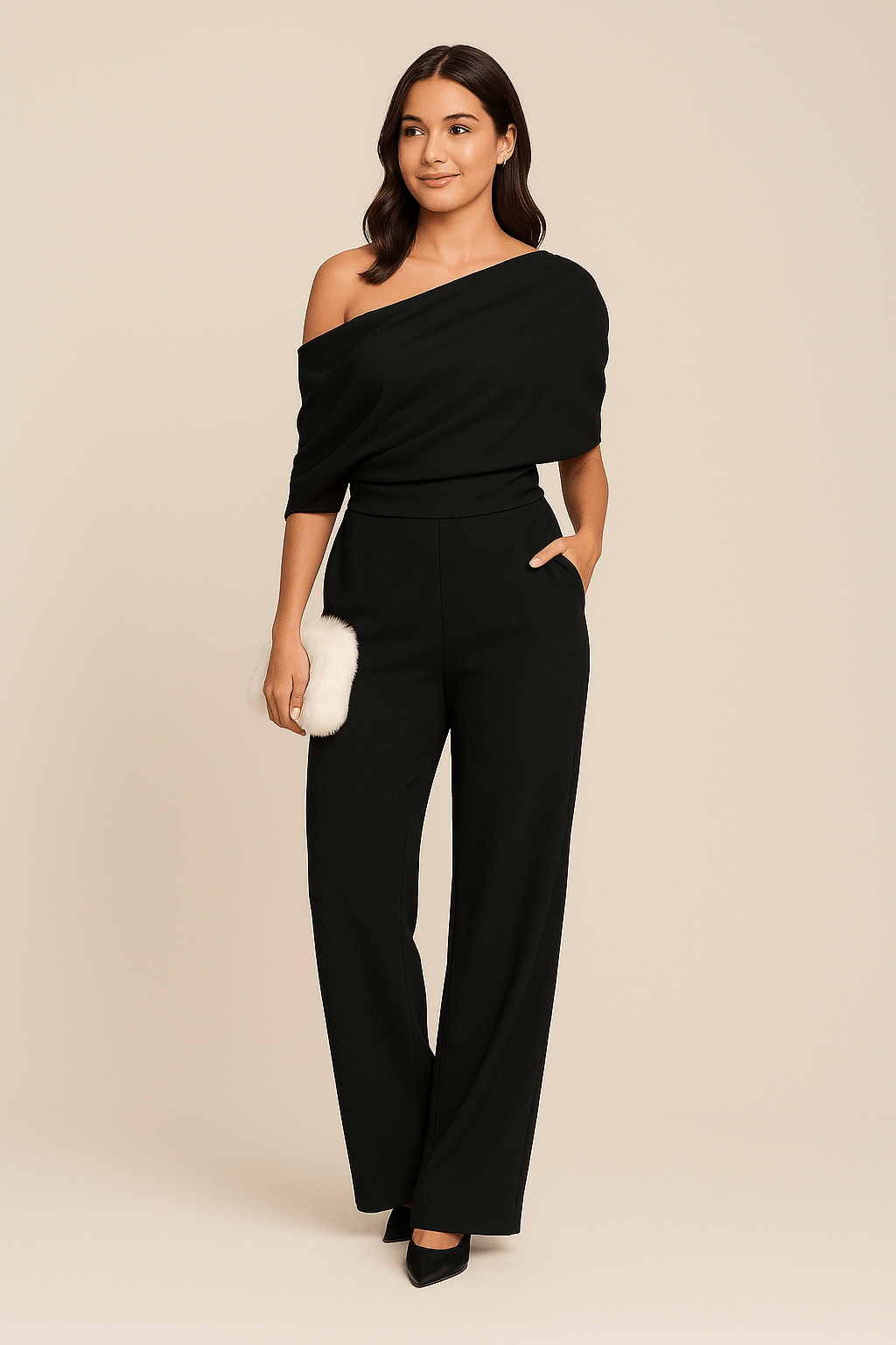 Jovina Collection | Women's Elegant Jumpsuit with Adjustable Tie Waist | Flowy Wide-Leg Design for Effortless Style