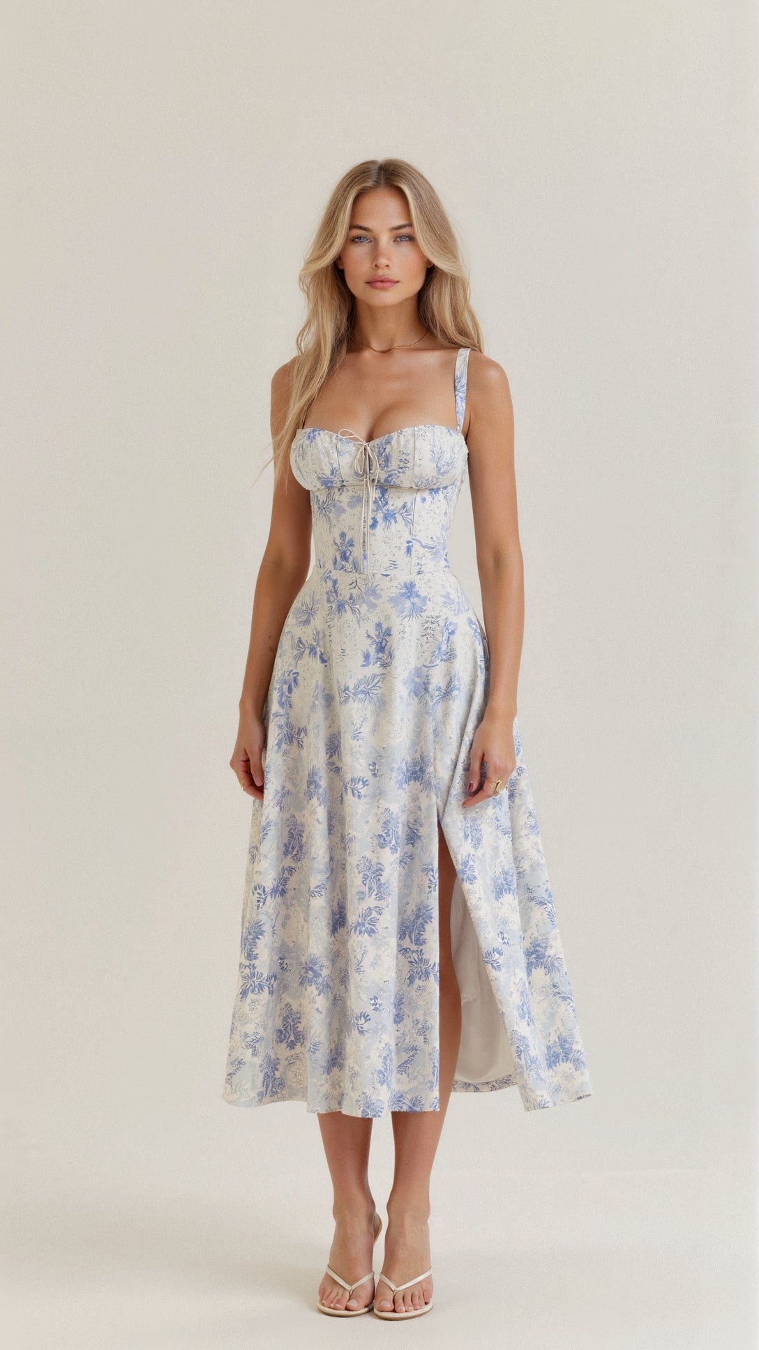 Kiana Collection | White Midi Dress with Fitted Bodice & Elegant Design | Timeless Style for Any Occasion