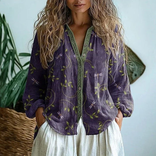 Kristi™ | Women's Blouse with Nature Print & Relaxed Fit | Stylish Summer Top for Effortless Elegance