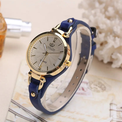 L’Or Blanc | Women's Watch with Gold-Tone Bezel & Vegan Leather Strap | Elegant Quartz Timepiece for Minimalist Style