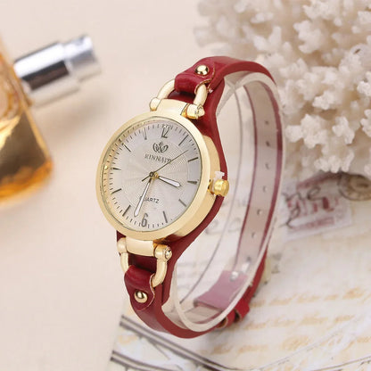 L’Or Blanc | Women's Watch with Gold-Tone Bezel & Vegan Leather Strap | Elegant Quartz Timepiece for Minimalist Style