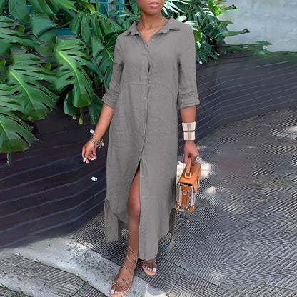 Lena Collection | Shirt Dress with Loose Fit & Lightweight Fabric | Versatile Style for Everyday Comfort