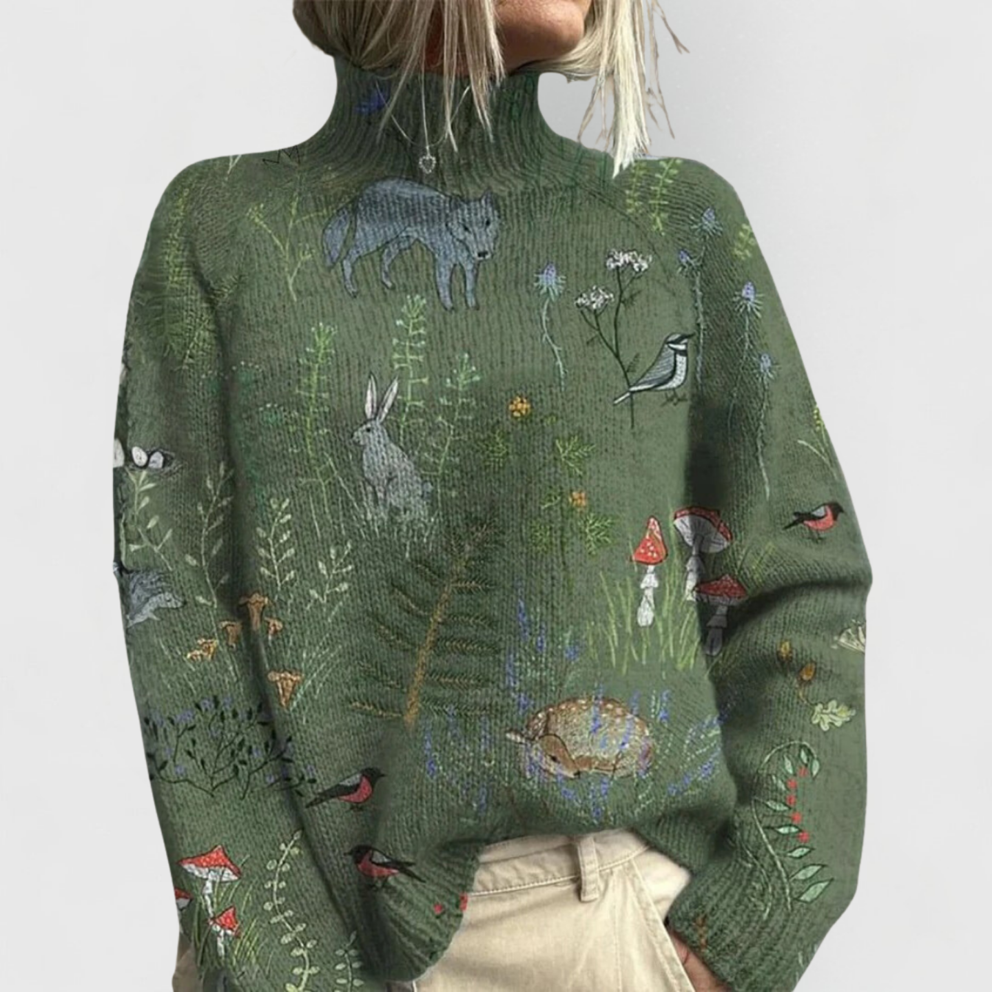 Women's Ribbed Turtleneck Sweater — Relaxed Fit Knitwear 2