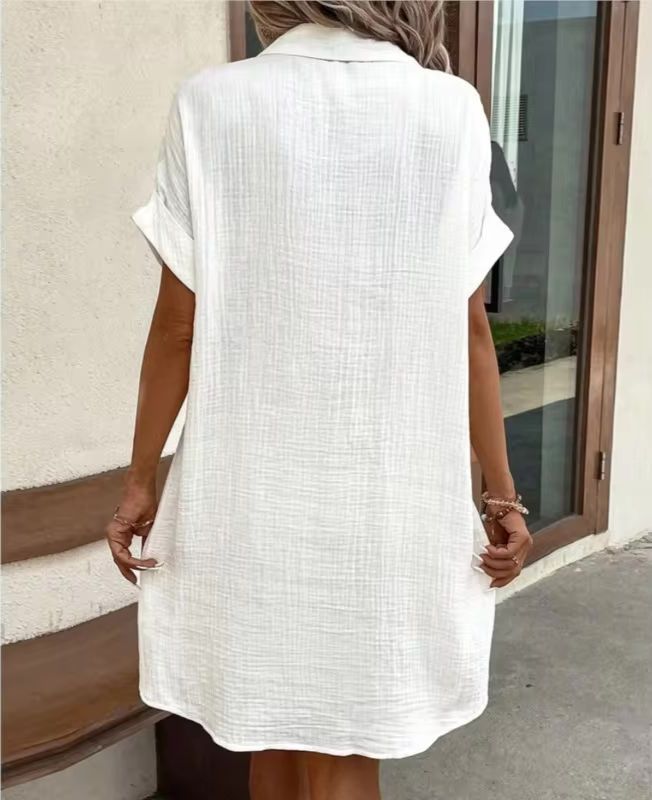 Linen Shirt Dress | Women's Summer Dress with Pockets for Effortless Style