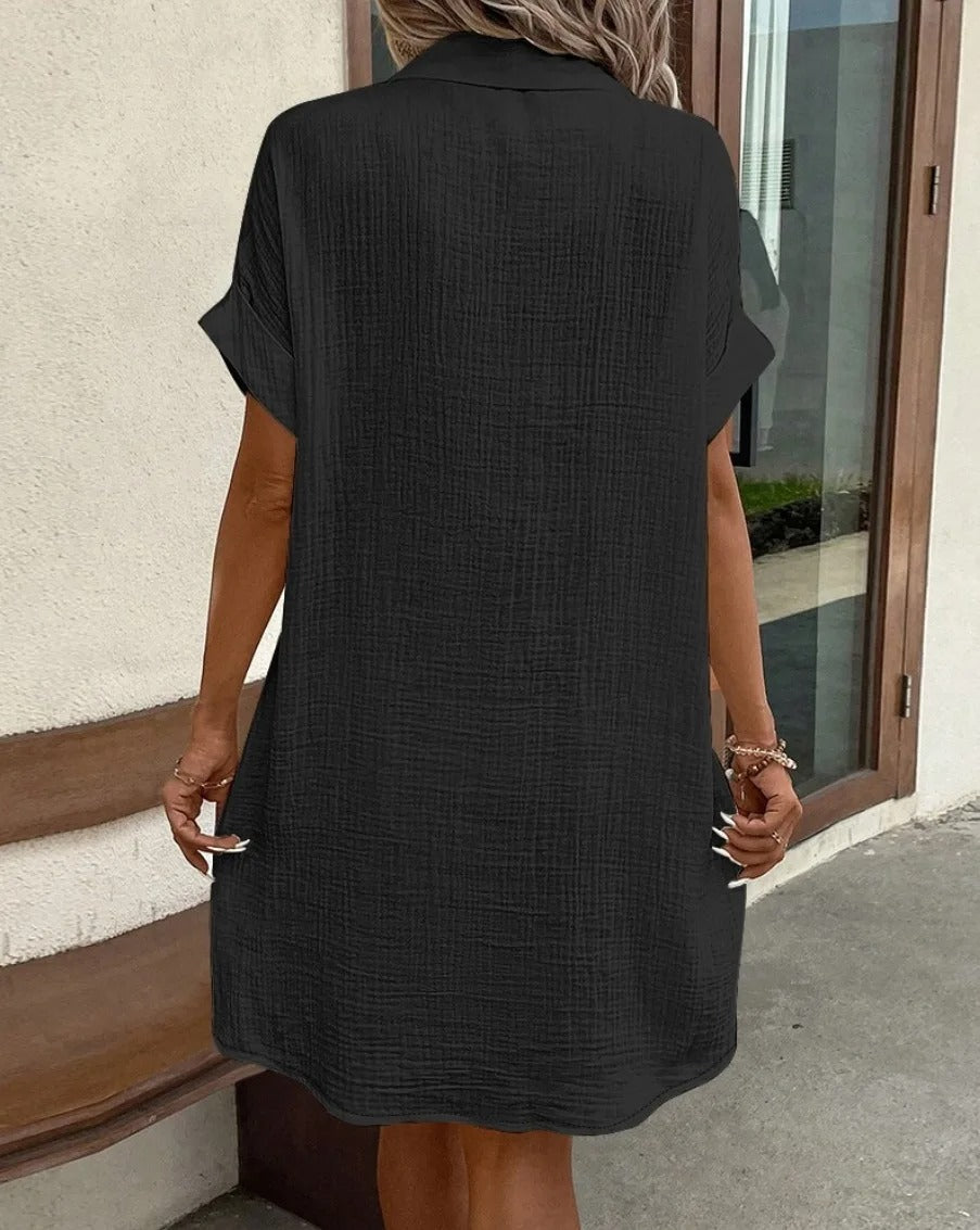 Linen Shirt Dress | Women's Summer Dress with Pockets for Effortless Style