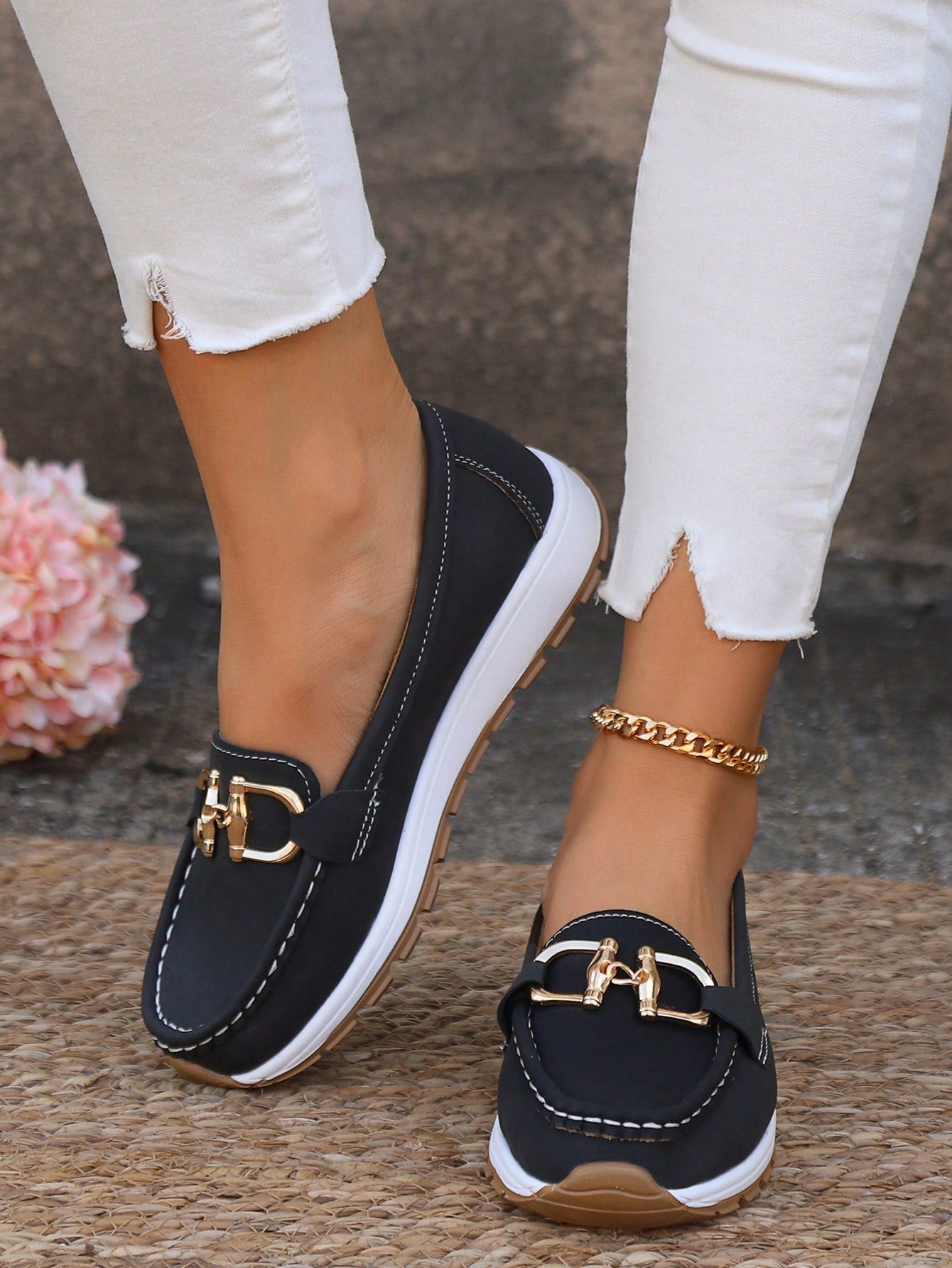 Maria Collection | Black Loafers for Women with Cushioned Footbed | Stylish Comfort for Everyday Wear