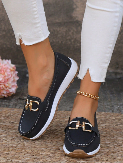 Maria Collection | Black Loafers for Women with Cushioned Footbed | Stylish Comfort for Everyday Wear