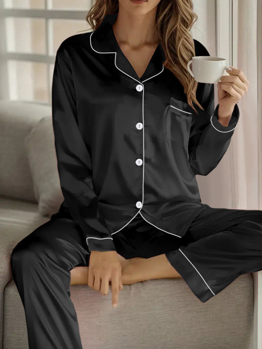 Maria Collection | Women's Silk Pajama Set with Elegant Design | Luxurious Comfort for Relaxation