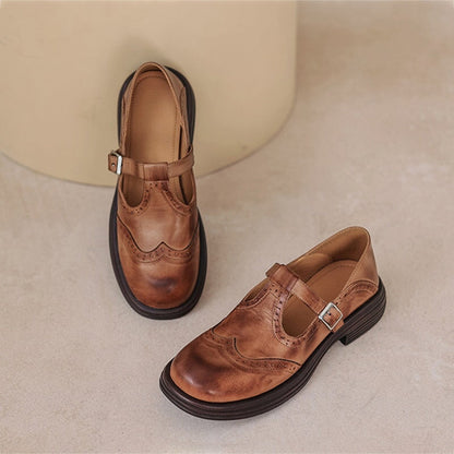 Mattea | Women's Shoes - Elegant Leather Mary Janes with Comfort Sole | Timeless Style for All-Day Wear