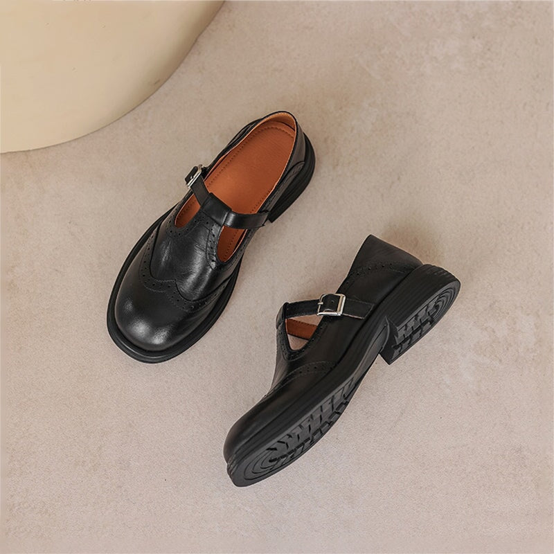 Mattea | Women's Shoes - Elegant Leather Mary Janes with Comfort Sole | Timeless Style for All-Day Wear