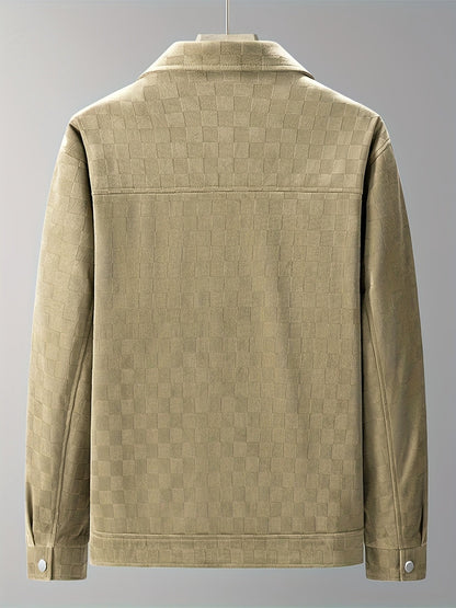 Mavrick Collection | Checkered Suede Jacket with Lightweight Design | Elegant Layering for Modern Style