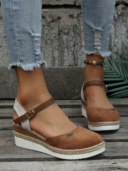 Mia Collection | Closed-Toe Espadrilles Women with Adjustable Ankle Strap | Chic Summer Sandals for Effortless Style