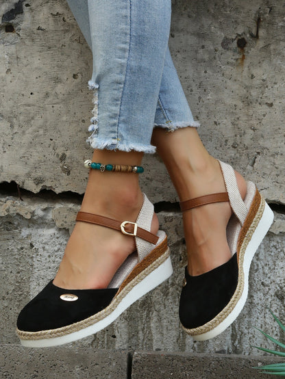 Mia Collection | Closed-Toe Espadrilles Women with Adjustable Ankle Strap | Chic Summer Sandals for Effortless Style