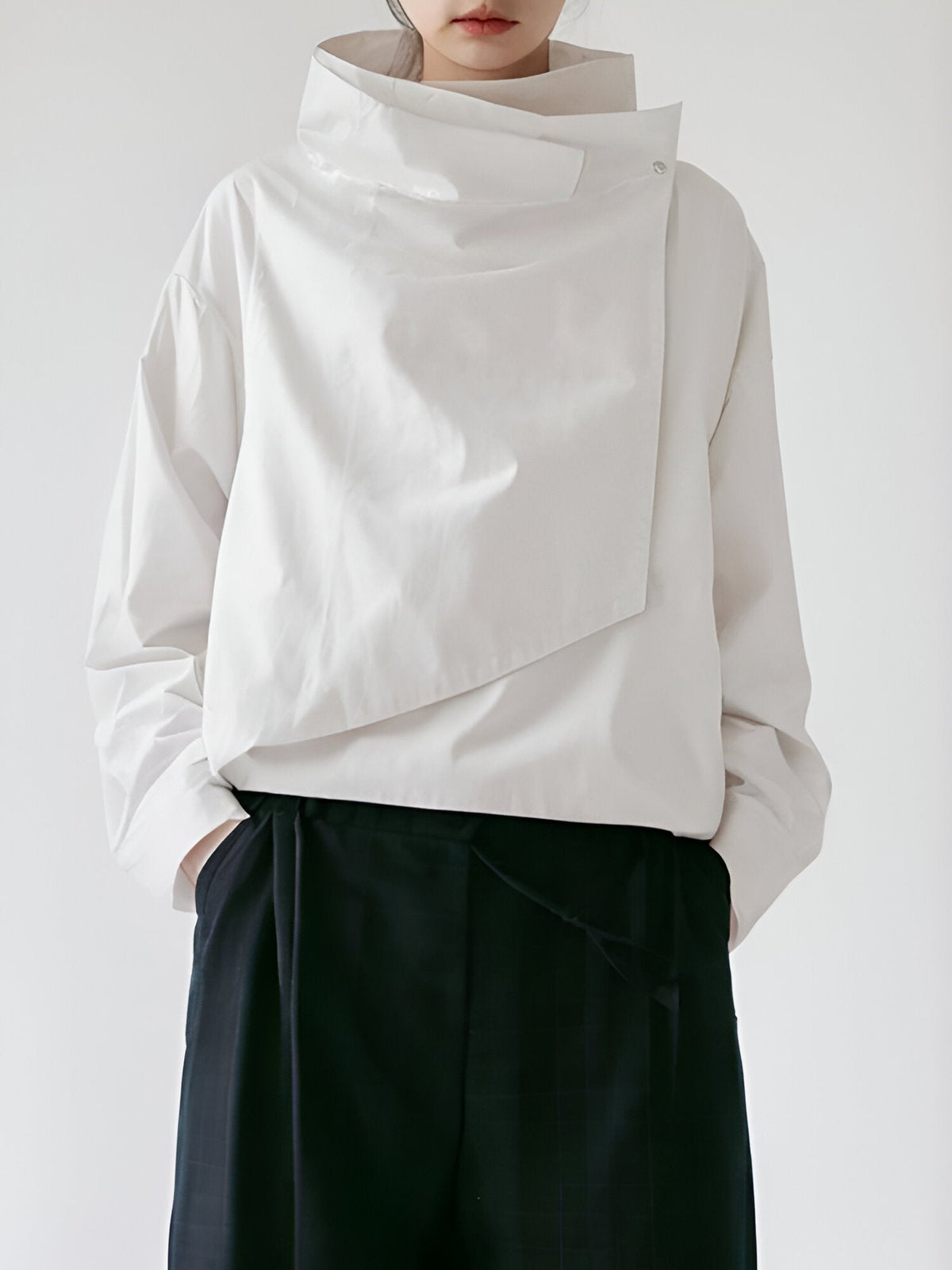 Women's Minimalist Stand-Collar Long Coat — Elegant Outerwear 2