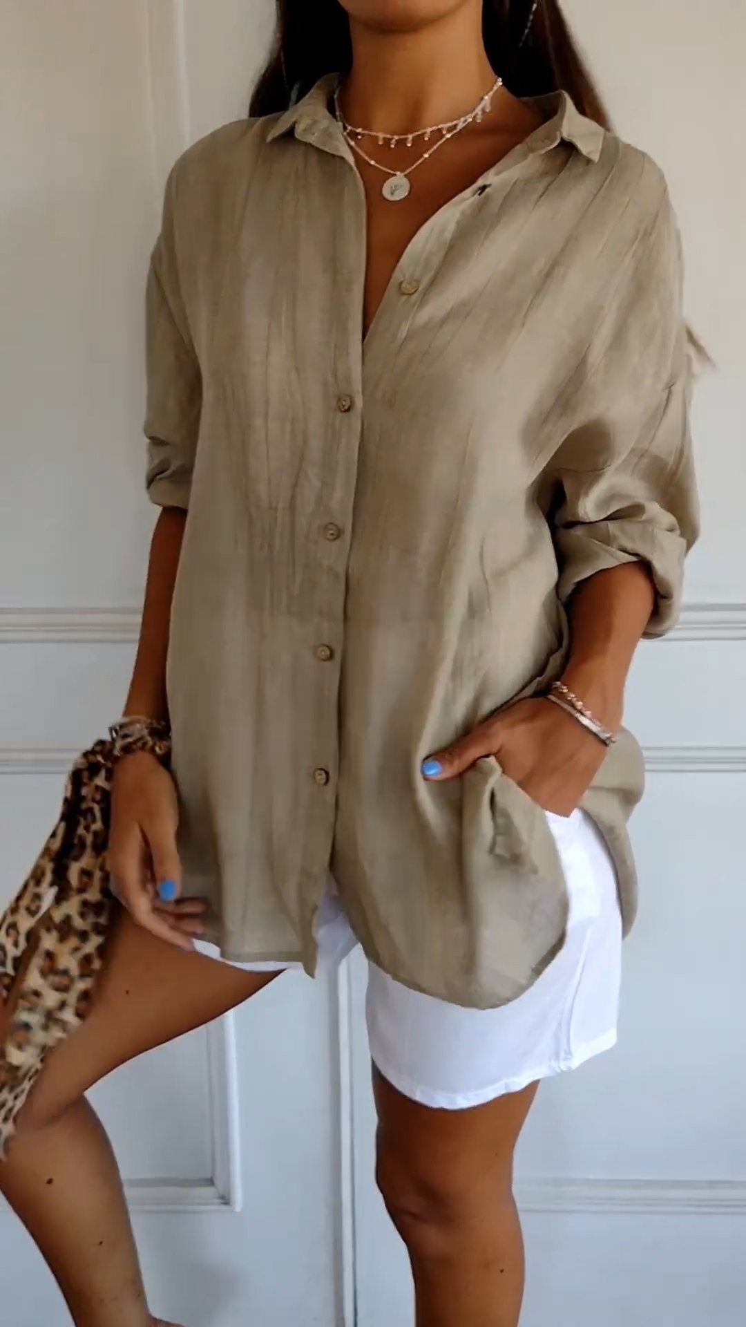 Payton Collection | Women's Shirt with Soft Crinkle Fabric | Relaxed Fit for Effortless Style