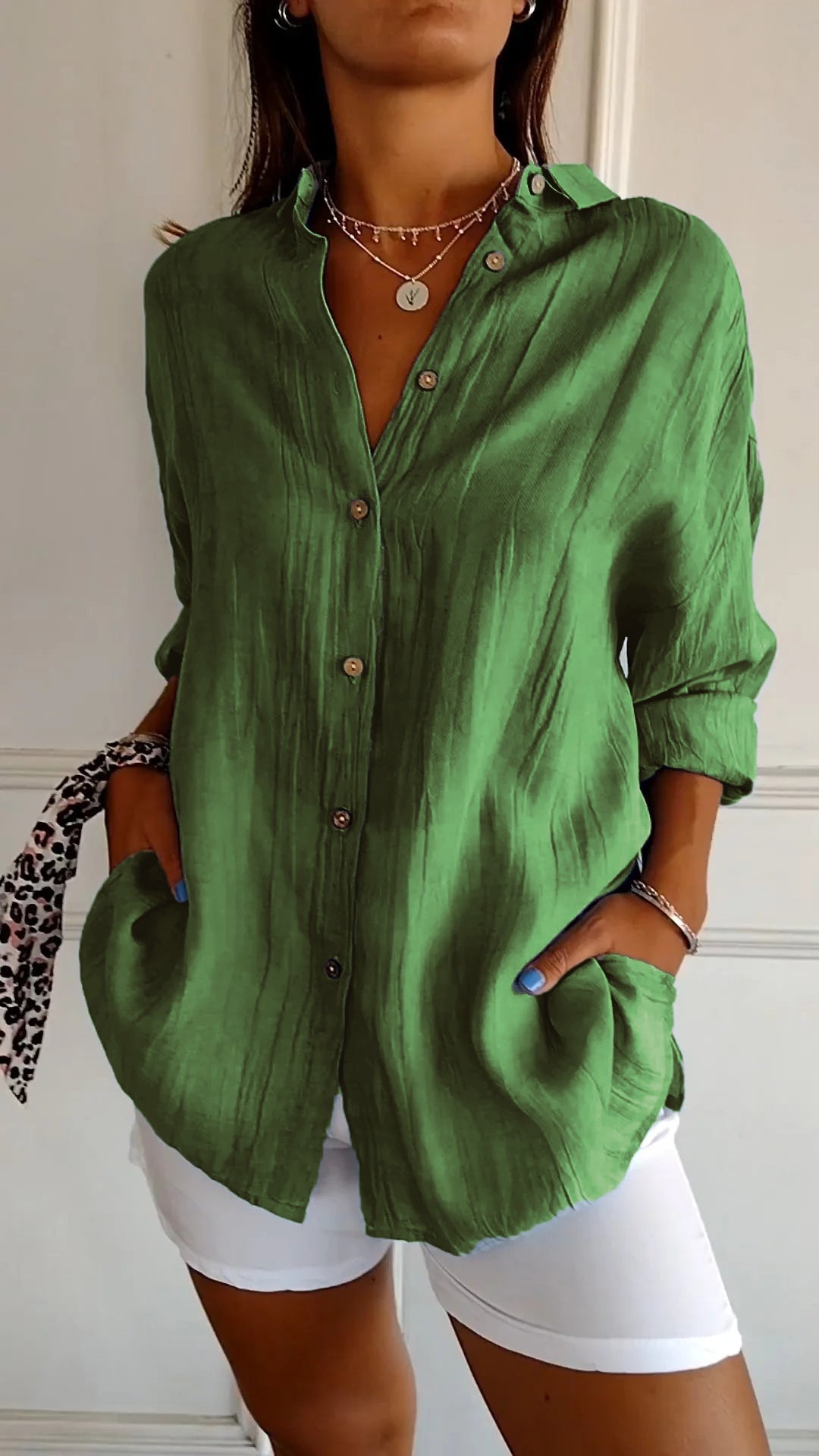 Payton Collection | Women's Shirt with Soft Crinkle Fabric | Relaxed Fit for Effortless Style