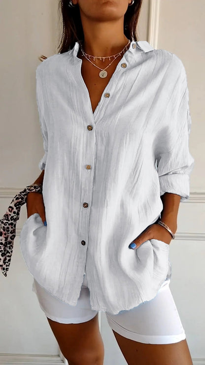 Payton Collection | Women's Shirt with Soft Crinkle Fabric | Relaxed Fit for Effortless Style