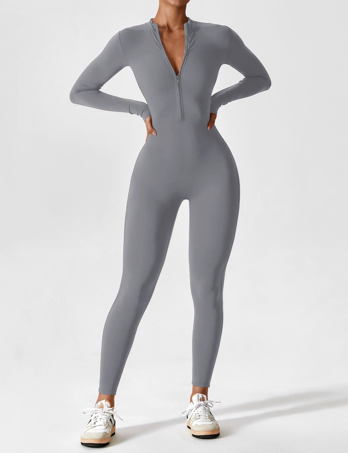 Penelope | Women's Set - Elegant Long Sleeve Zip Two Piece Set for Effortless Summer Style