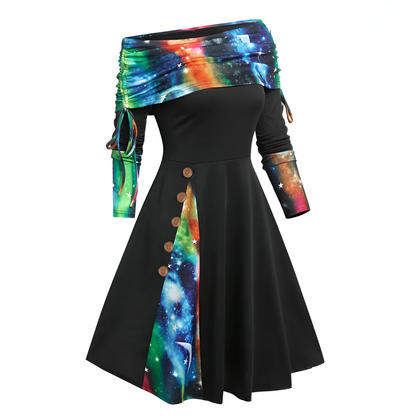 Women's Off-Shoulder Midi Dress — Flowy Fall & Winter Style 8