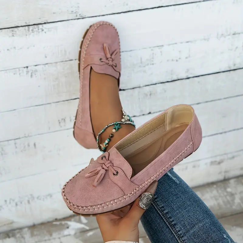 Reagan | Women's Loafers with Cushioned Insole & Bow Accent | Stylish Slip-On Flats for All-Day Comfort