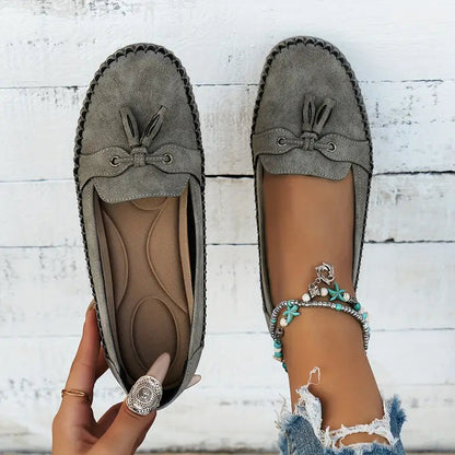 Reagan | Women's Loafers with Cushioned Insole & Bow Accent | Stylish Slip-On Flats for All-Day Comfort