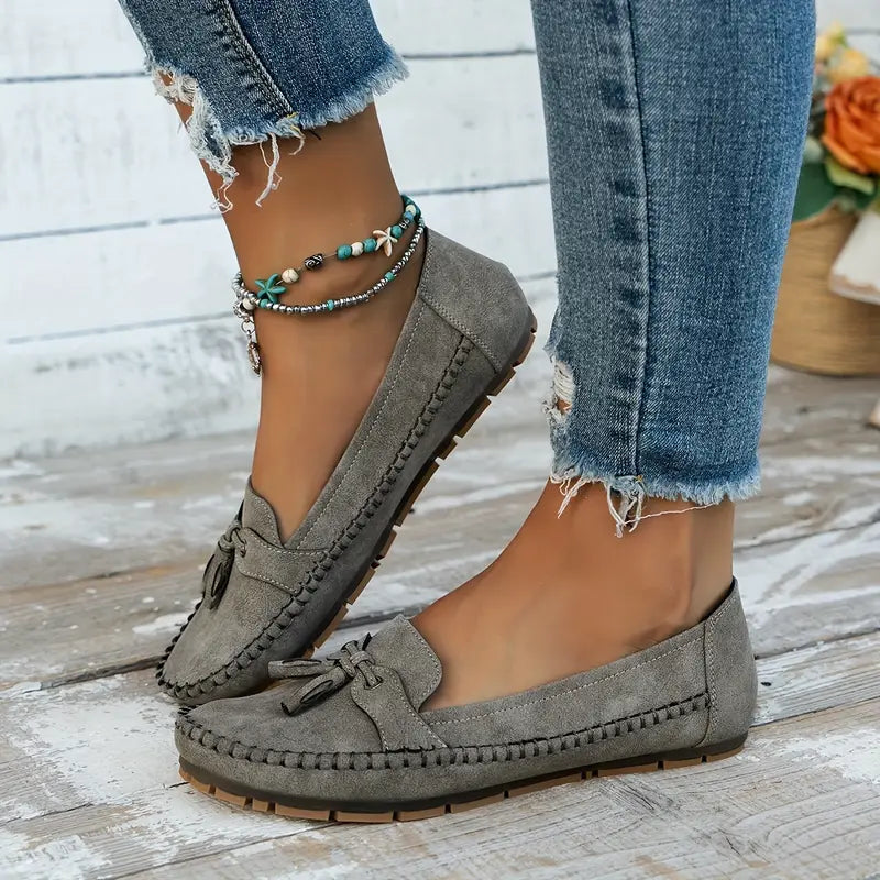 Reagan | Women's Loafers with Cushioned Insole & Bow Accent | Stylish Slip-On Flats for All-Day Comfort