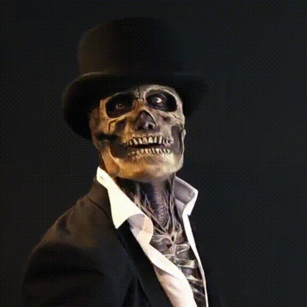 Skull Halloween Mask — Exposed Brain Detail Costume Face Cover 1