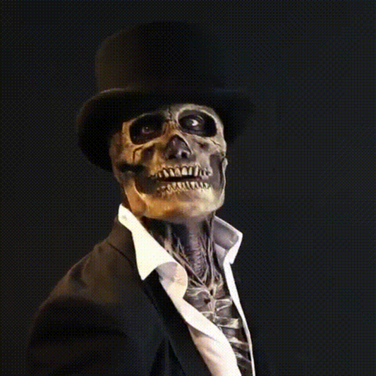 Skull Halloween Mask — Exposed Brain Detail Costume Face Cover 1