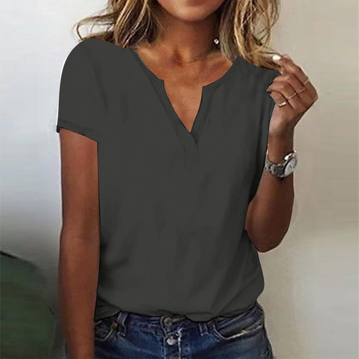 Risamund | Women's Shirt with Minimalist Design & Short Sleeves | Versatile Classic Fit for Everyday Elegance