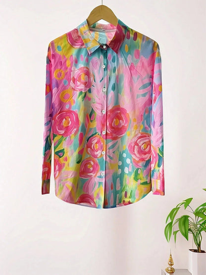 Colorful Print Blouse - Airy Fit Women's Top 7