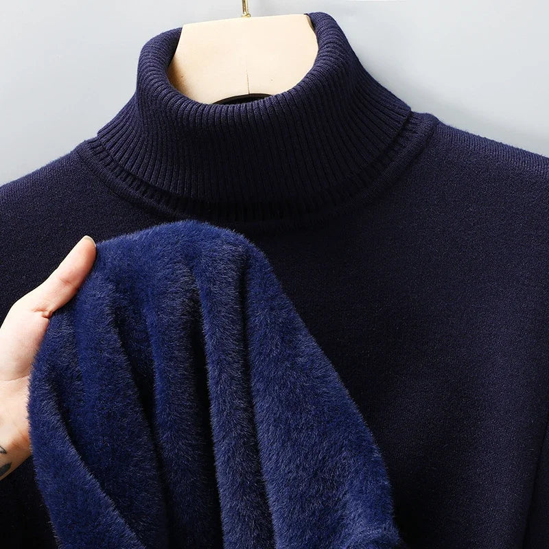 Merino Wool Turtleneck Sweater — Ribbed Collar & Slim Fit 14