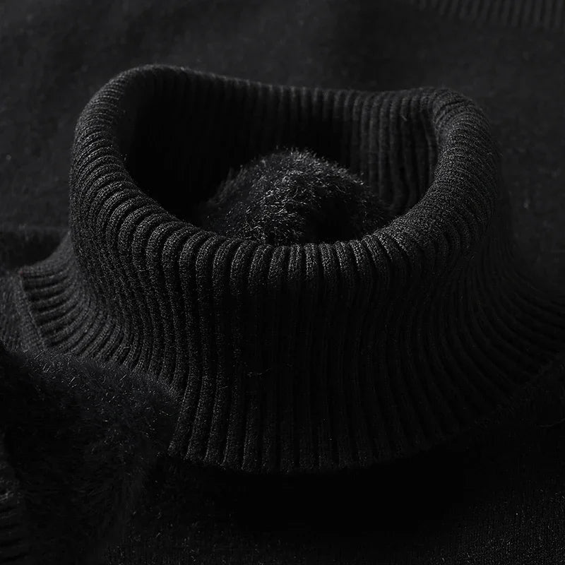 Merino Wool Turtleneck Sweater — Ribbed Collar & Slim Fit 11
