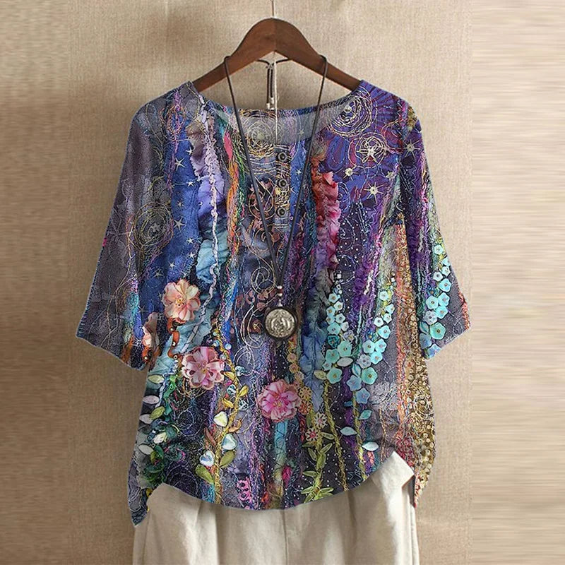Anya™ Retro-Inspired Floral Blouse — Relaxed Vintage Fit 9