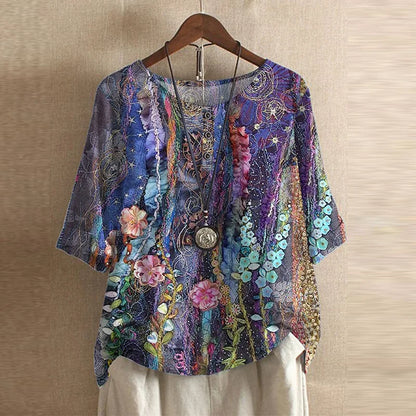 Anya™ Retro-Inspired Floral Blouse — Relaxed Vintage Fit 9