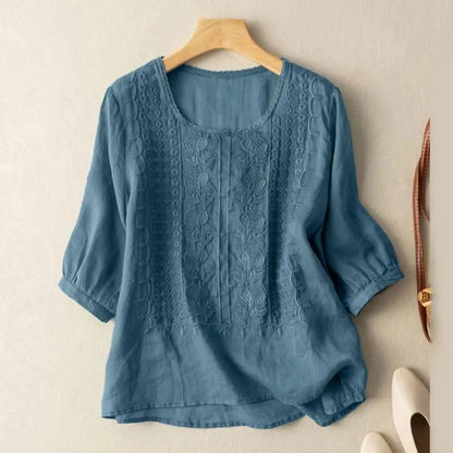 Sonia™ Floral Embroidered Relaxed Blouse for Women 2