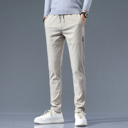 Savoni Slim Fit Cotton Pants — Breathable Straight-Leg Trousers 1