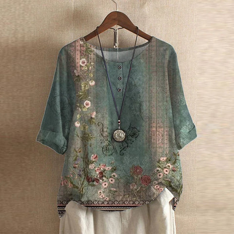 Anya™ Retro-Inspired Floral Blouse — Relaxed Vintage Fit 1