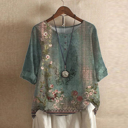 Anya™ Retro-Inspired Floral Blouse — Relaxed Vintage Fit 1