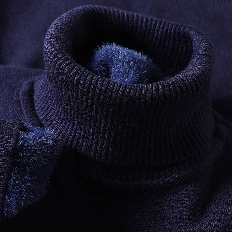 Merino Wool Turtleneck Sweater — Ribbed Collar & Slim Fit 13