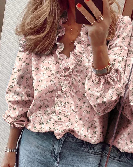 Enola™ Feminine Ruffle Blouse with Balloon Sleeves 5