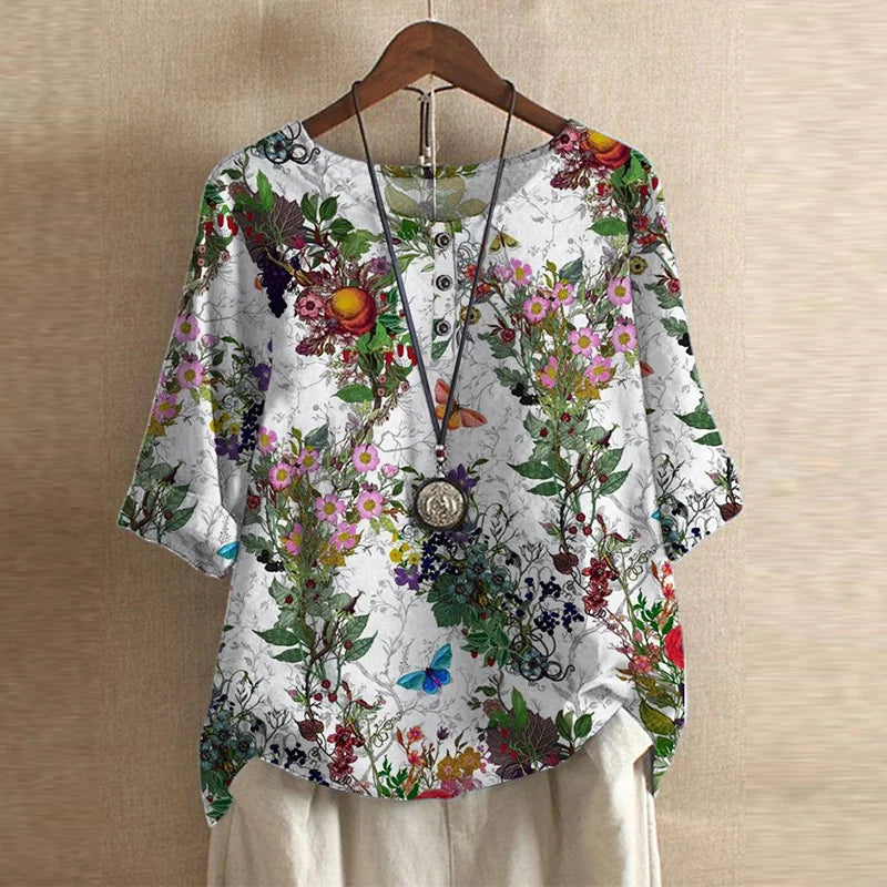 Anya™ Retro-Inspired Floral Blouse — Relaxed Vintage Fit 10