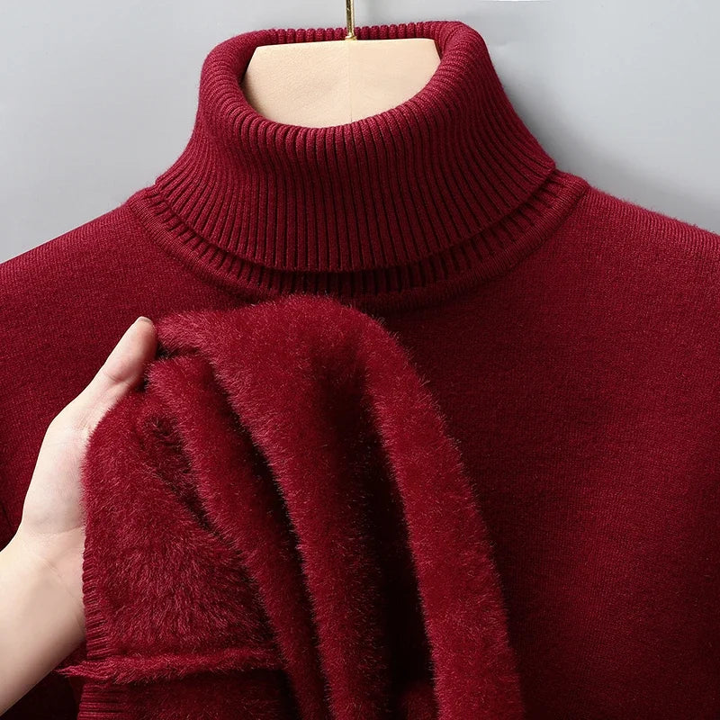 Merino Wool Turtleneck Sweater — Ribbed Collar & Slim Fit 16